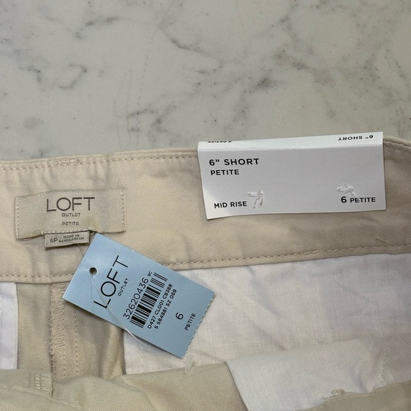 NWT LOFT 6” Khaki Shorts Mid Rise Size 6 Petite - Picture 3 of 3